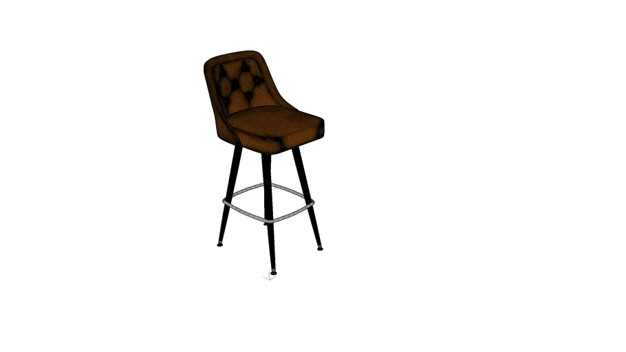 Bucket Bar Stool, upholstered. tufted seat back