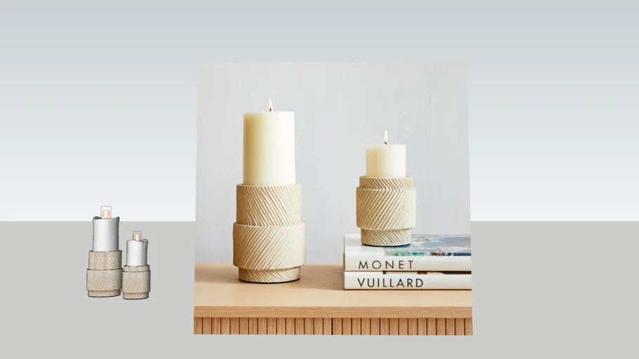 WEST ELM - Asher Ceramic Pillar Holders