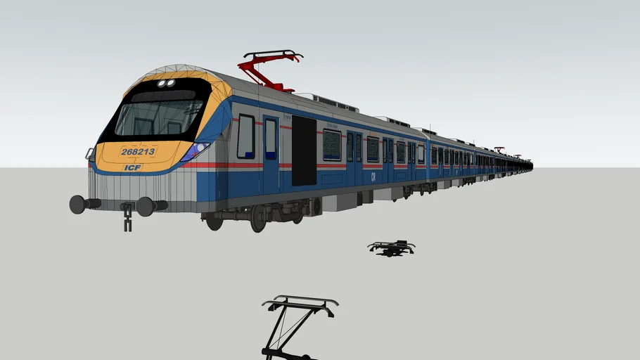ICF made 12 CAR AC Local Train | 3D Warehouse