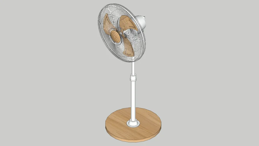 16in Wood-White Stand Fan