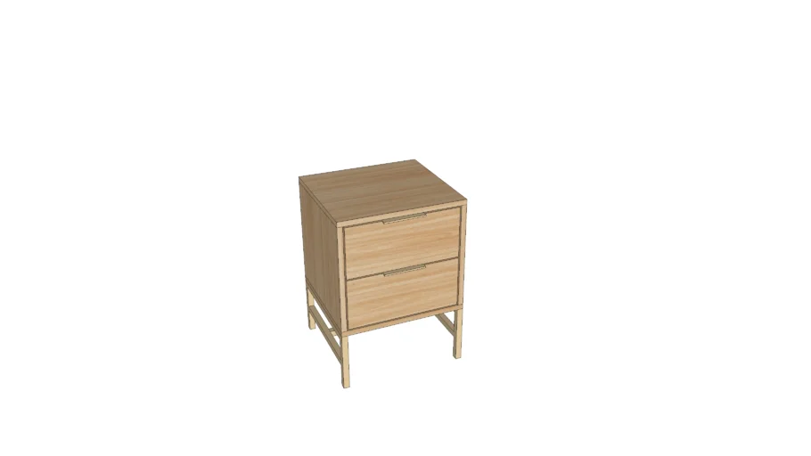 Mesa de Cabeceira Square 2 Gavetas 60 cm x 43 cm x 40 cm Tauari Casavee