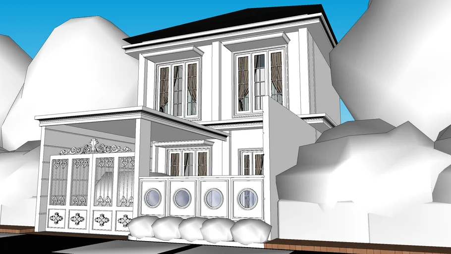 Rumah Klasik 7x7m Enscape
