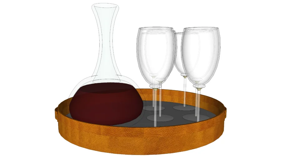 Decanter Bandeja Vinho Taças