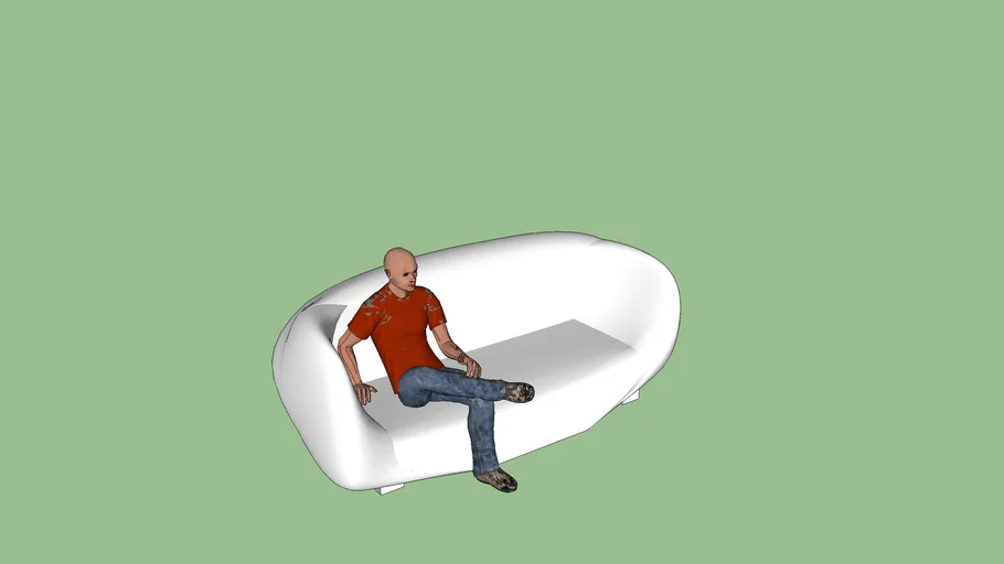Seat and sitting man