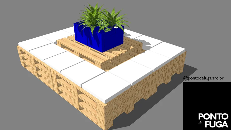 Banco ilha em Pallets - Pallet island seat