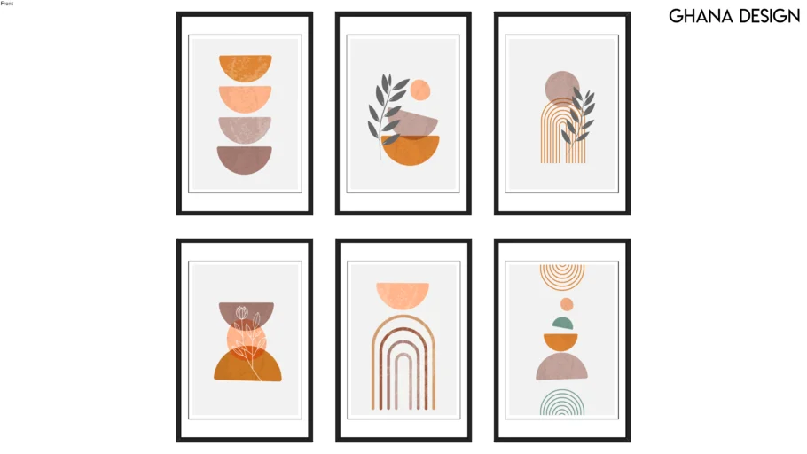 Contemporary Minimalist Wall Art in Frame