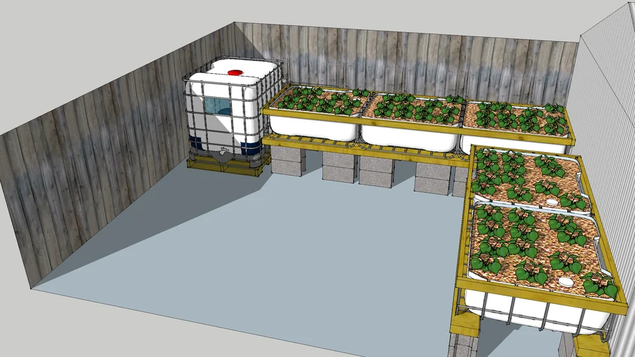 5 bed IBC Aquaponics System