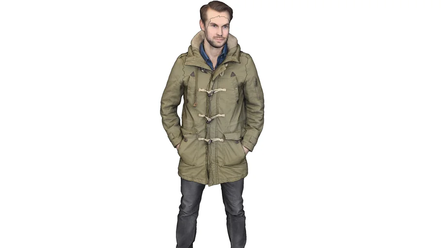 Hombre con abrigo, man with coat, homem com casaco - xango3d