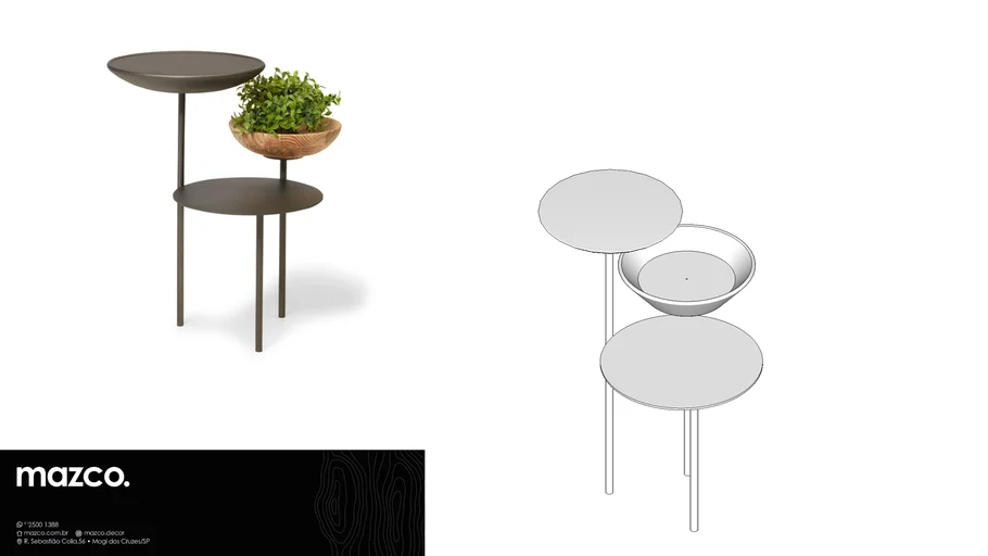 MAZCO - ARTE NOVA - MESA LATERAL LAVORO SHOWROOM
