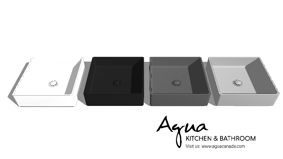 Square vessel sink (code: FIONA) by Agua Canada