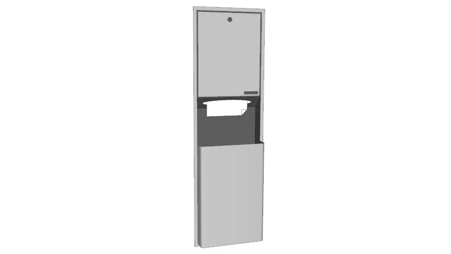 Restroom paper towel dispenser with trash inset