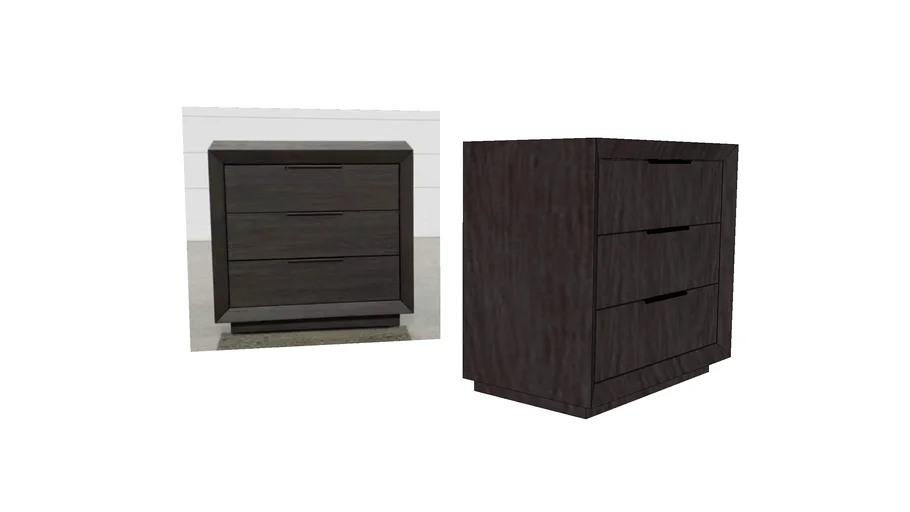 Pierce Espresso 3-Drawer Nightstand With Usb And Power Outlets