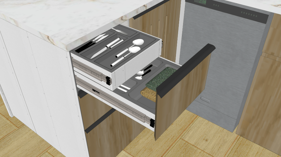 Double cutlery drawer