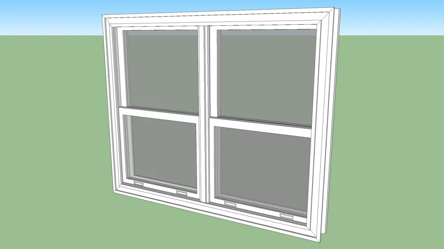 Single Hung Double Mullion Window
