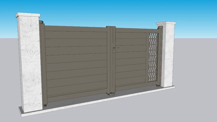 Portail Aluminium Battant BREVAL - Décor Astek 7039