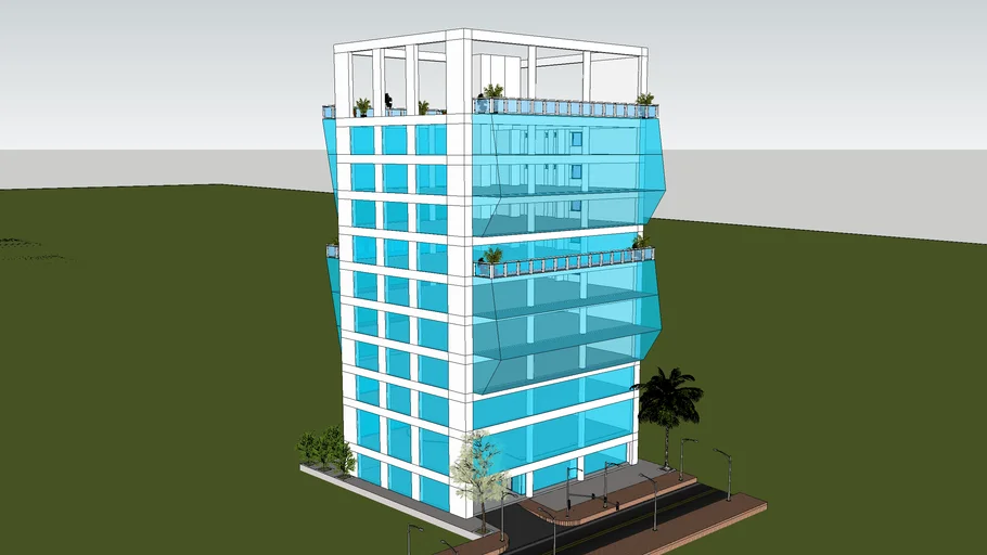 Glass High Rise Building