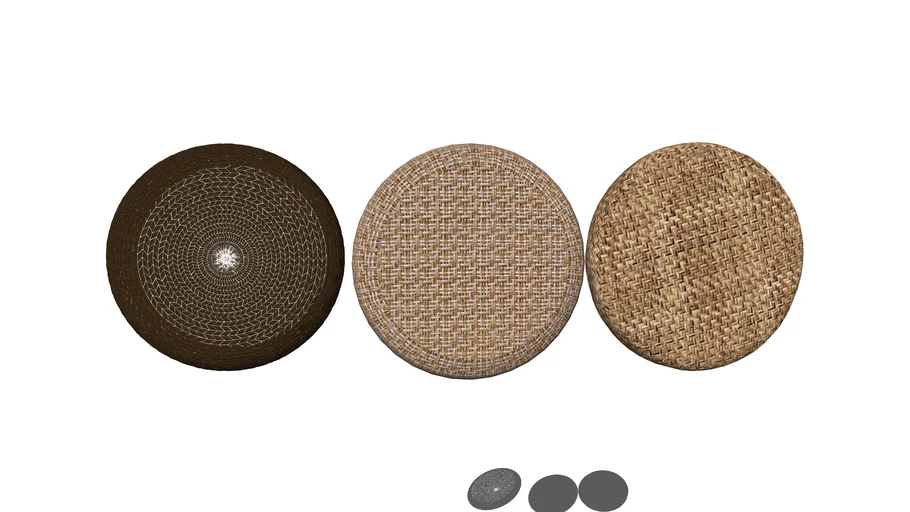 Cushion 圆形坐垫SU模型(ID27329)-www.caotu66.com