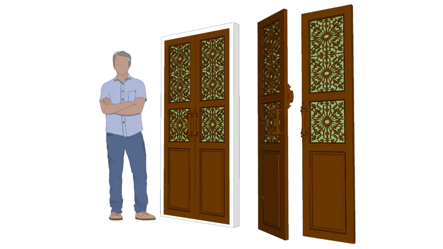 Thai Style Teak Oriental Door