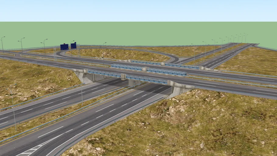 Partial cloverleaf interchange (Parclo A4)