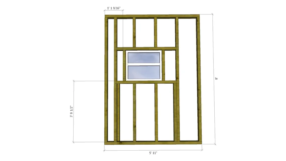 wall with framed window