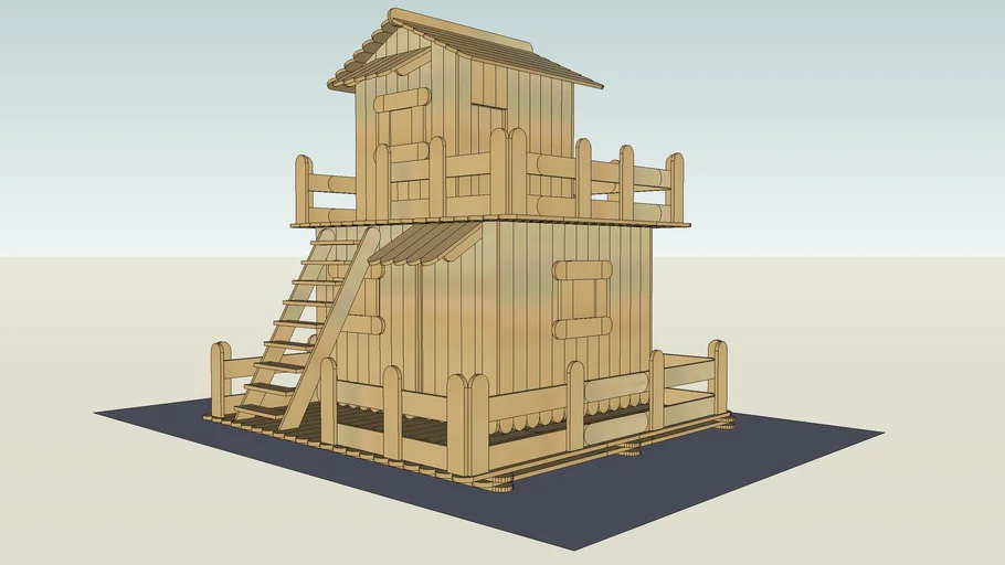Stick Es Krim Rumah 1 (Ice Cream Stick Craft House) #rumahSketch