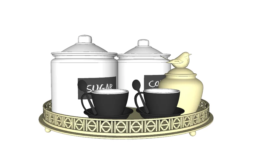 Bandeja de Café Dourada