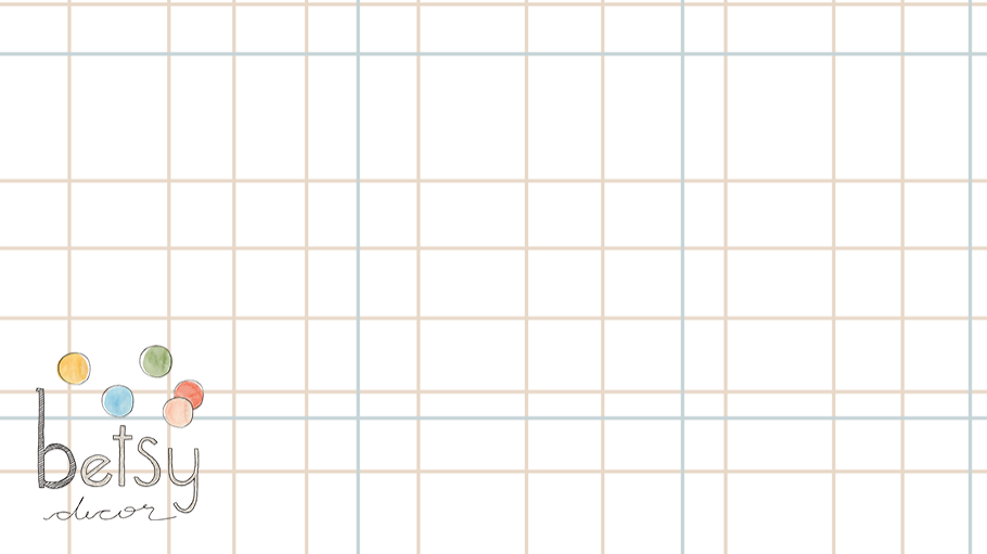 Grid Bege e Azul Papel de Parede - Betsy Decor