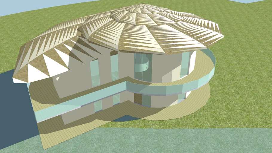 Casa con tetto a shell