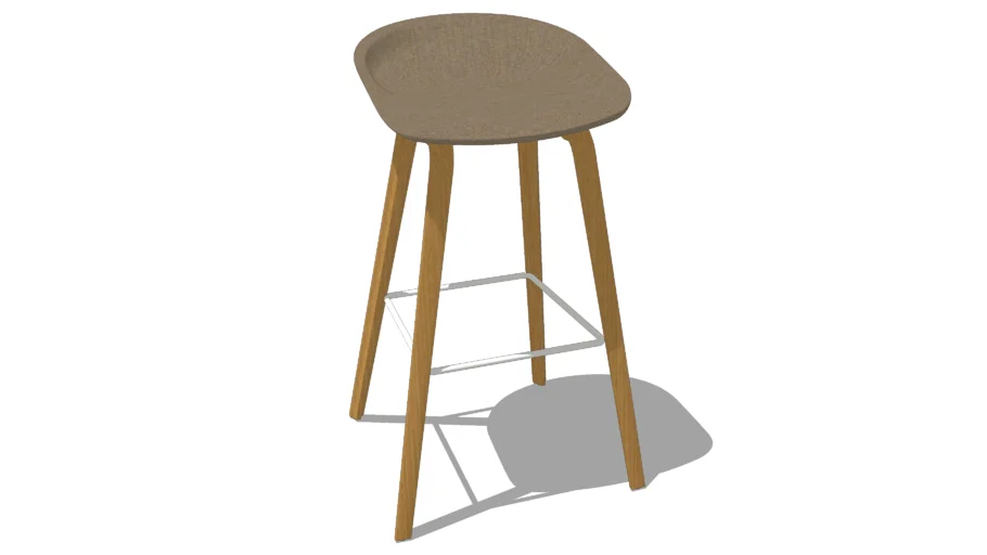 HAY About A Stool–Bar Height–Molded Wood Base–Fully Upholstered