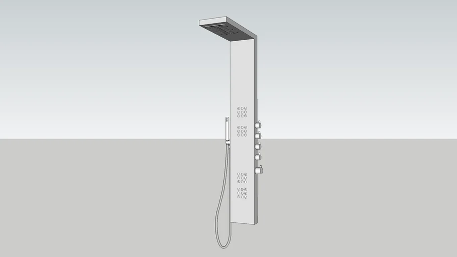 Ducha Vertical com Hidro Cascata e Led (Inox)