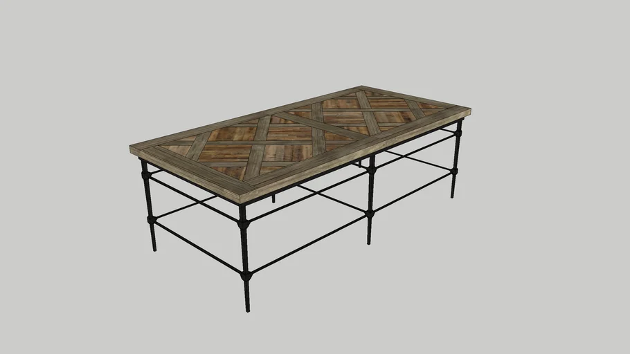 Parquet Reclaimed Wood Rectangular Coffee Table