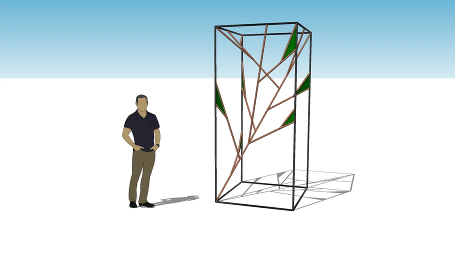 Tree Sculpture - Tree In A Cage - Low Poly