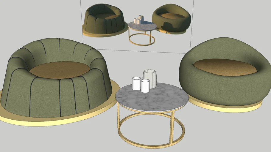 armchair, chair, table