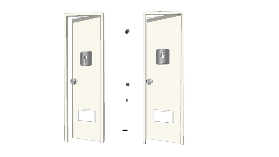 TOILET PVC DOOR+SIGN+SHOWER