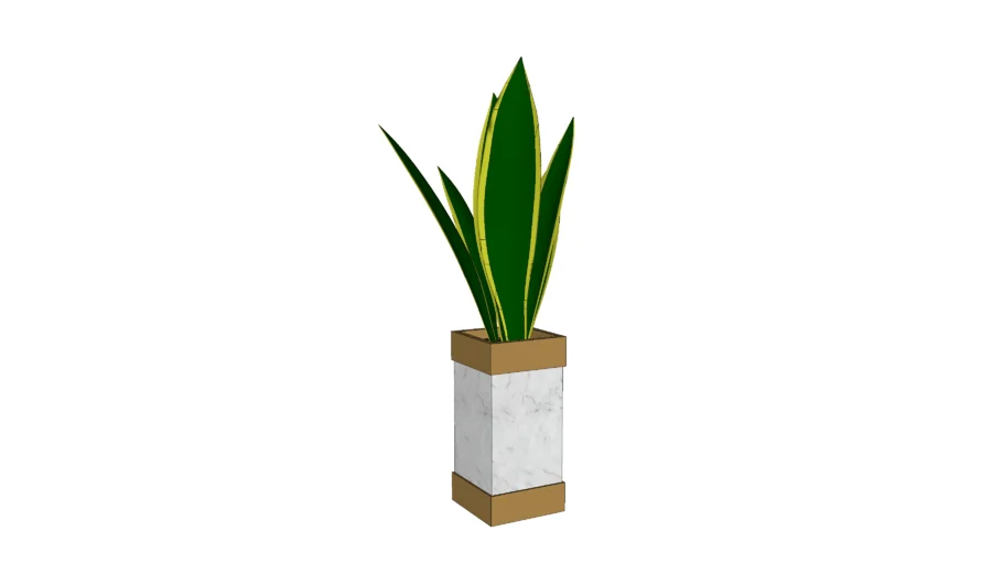 Marble and gold plant pot