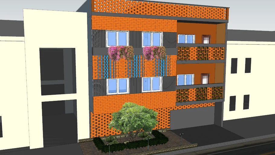 Brick facade