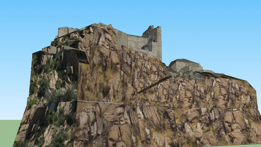 RODES, CHATEAU FORT   (66320 ) en 3D.