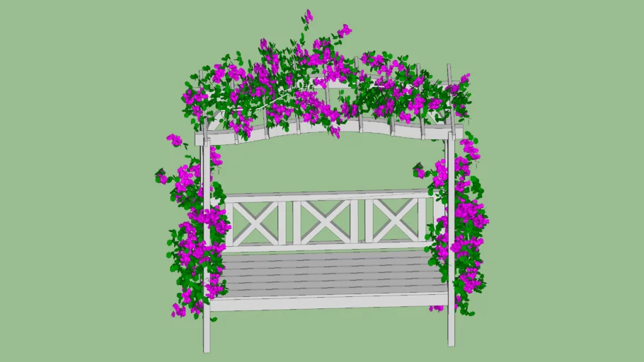 garden bench with flower