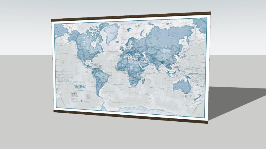 world map blue colors