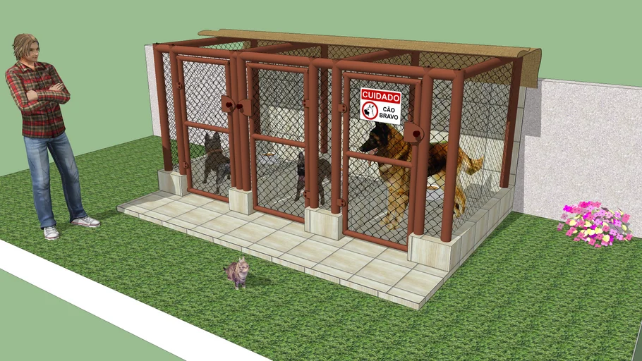 Canil para 3 Cães