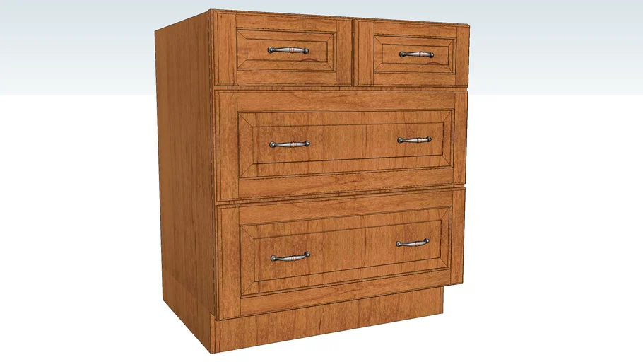 Base Pots and Pans Storage Four Drawer