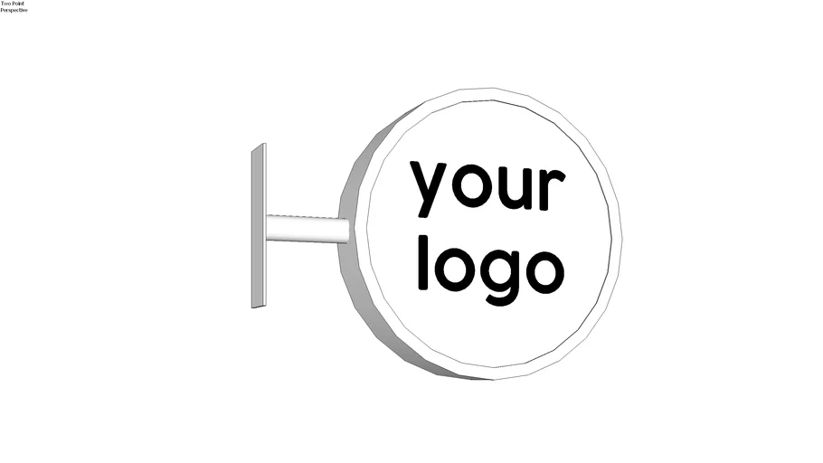 wall cantilevered round signage