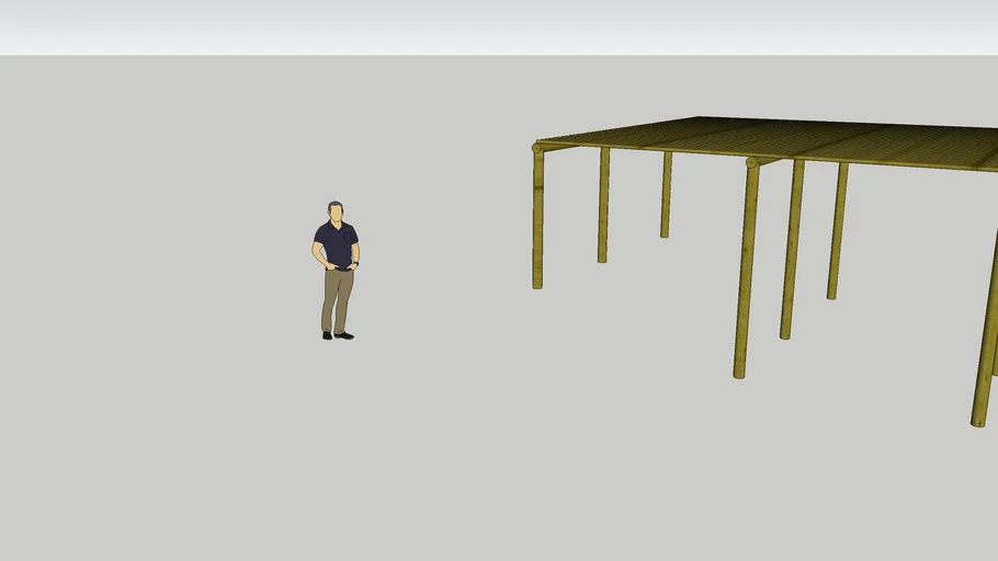 Pérgola de eucalipto roliço