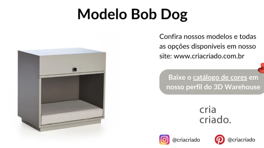 Modelo Bob Dog l Mesa de cabeceira - Mesa lateral - Criado mudo