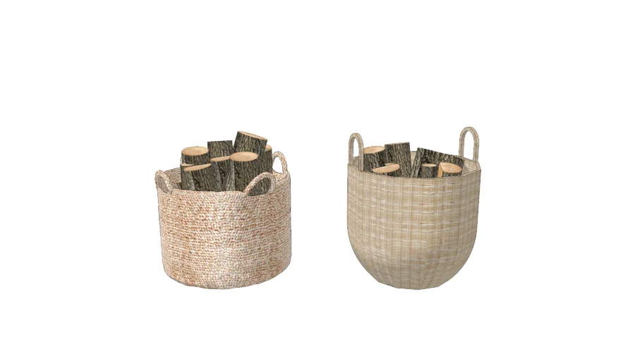 Large Baskets with logs