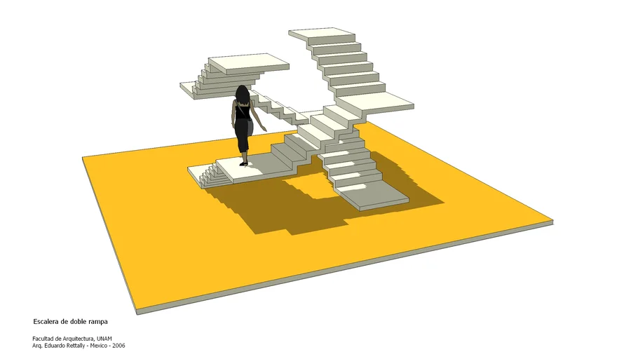 Escalera de doble rampa