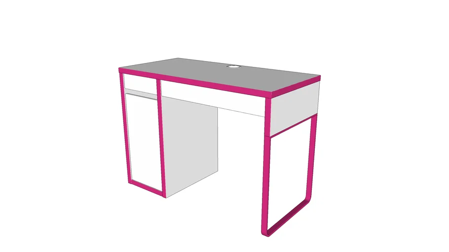 IKEA MICKE Desk, white, pink