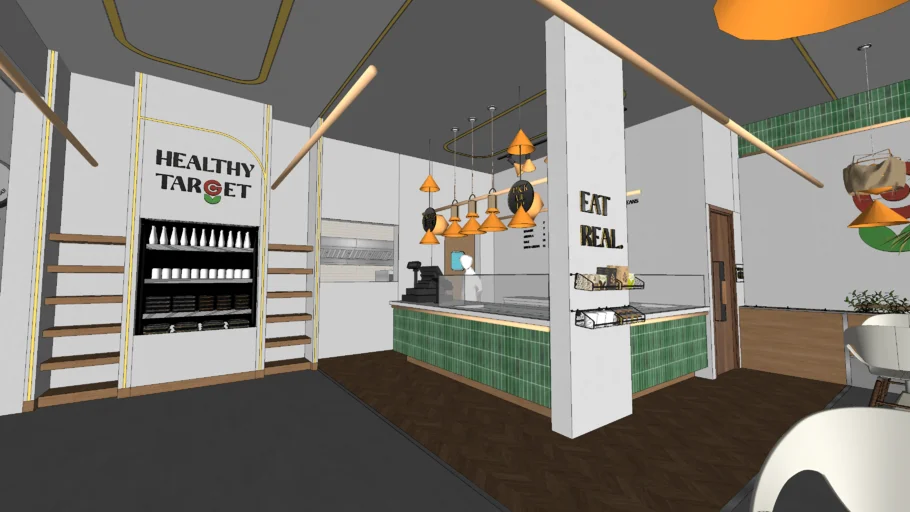 Healthy Restaurant, Salad Bar.