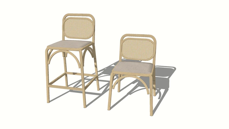 Doriane - Kave Home - Silla madera y ratan