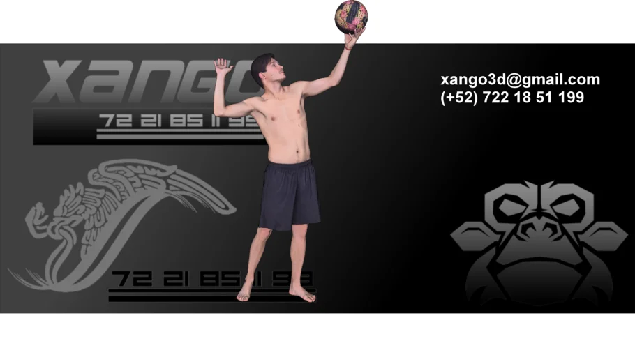 Hombre jugando voleibol, Man playing volleyball, Homem jogando vôlei - xango3d